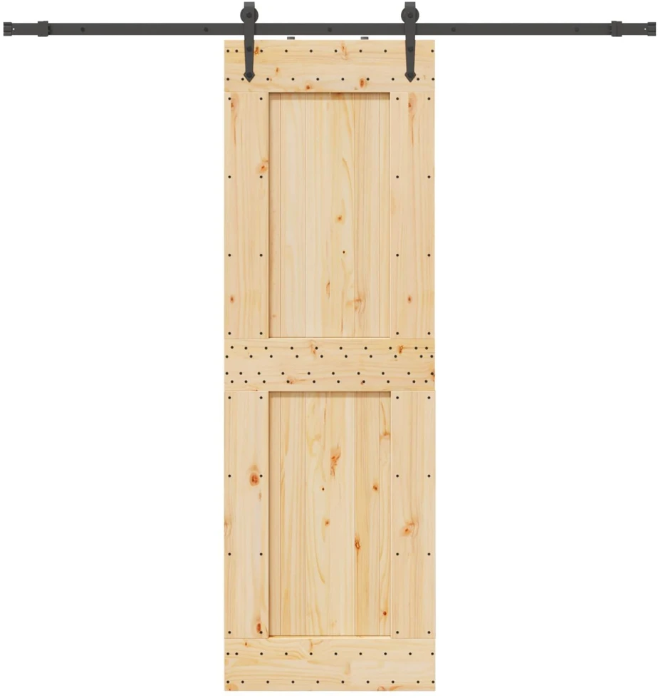 Slankios durys NARVIK Natūrali ir juoda 70 x 210 cm (213,5 cm)