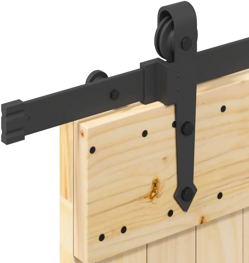 Slankios durys NARVIK Natūrali ir juoda 100 x 210 cm (213,5 cm)