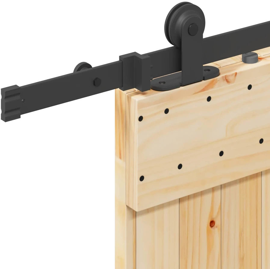 Slankios durys NARVIK Natūrali ir juoda 70 x 210 cm (213,5 cm)