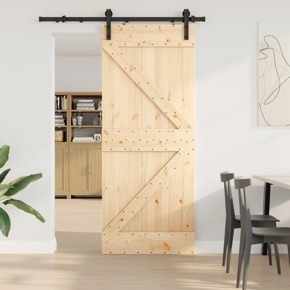 Slankios durys NARVIK 85 x 210 cm (152,5 cm) Natūrali ir juoda
