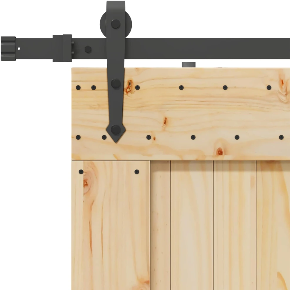 Slankios durys NARVIK Natūrali ir juoda 80 x 210 cm (213,5 cm)