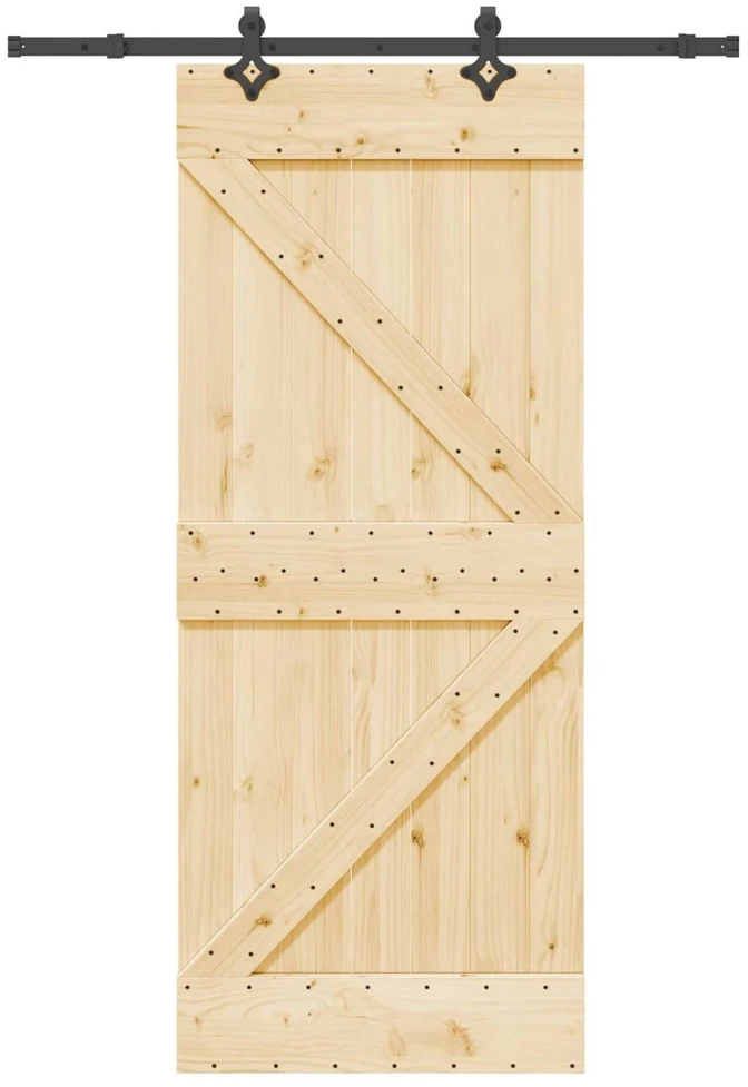 Slankios durys NARVIK Natūrali ir juoda 85 x 210 cm (152,5 cm)
