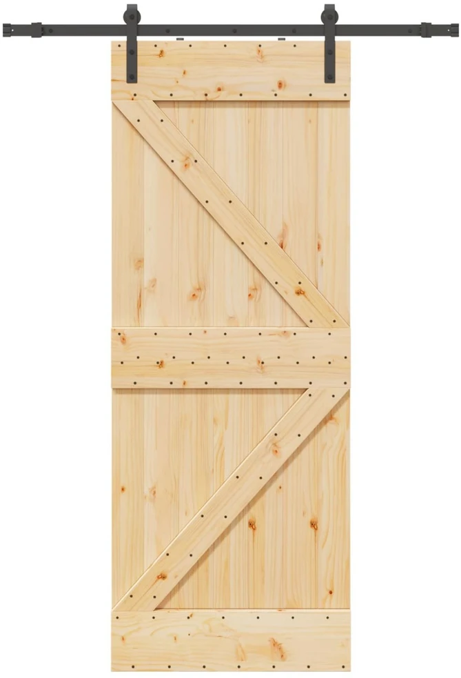 Slankios durys NARVIK 80 x 210 cm (152,5 cm) Natūrali ir juoda