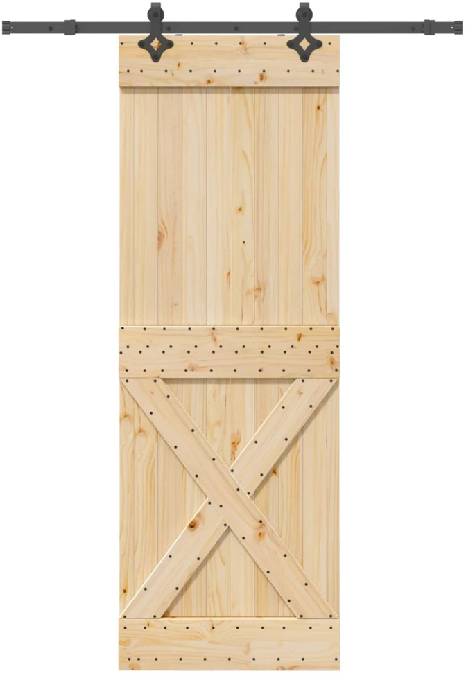 Slankios durys NARVIK Natūrali ir juoda 80 x 210 cm (152,5 cm)