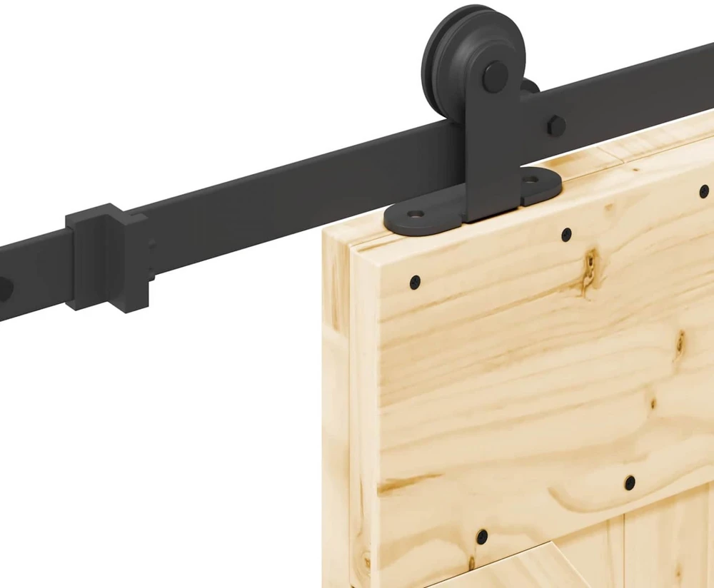 Slankios durys NARVIK Natūrali ir juoda 85 x 210 cm (213,5 cm)