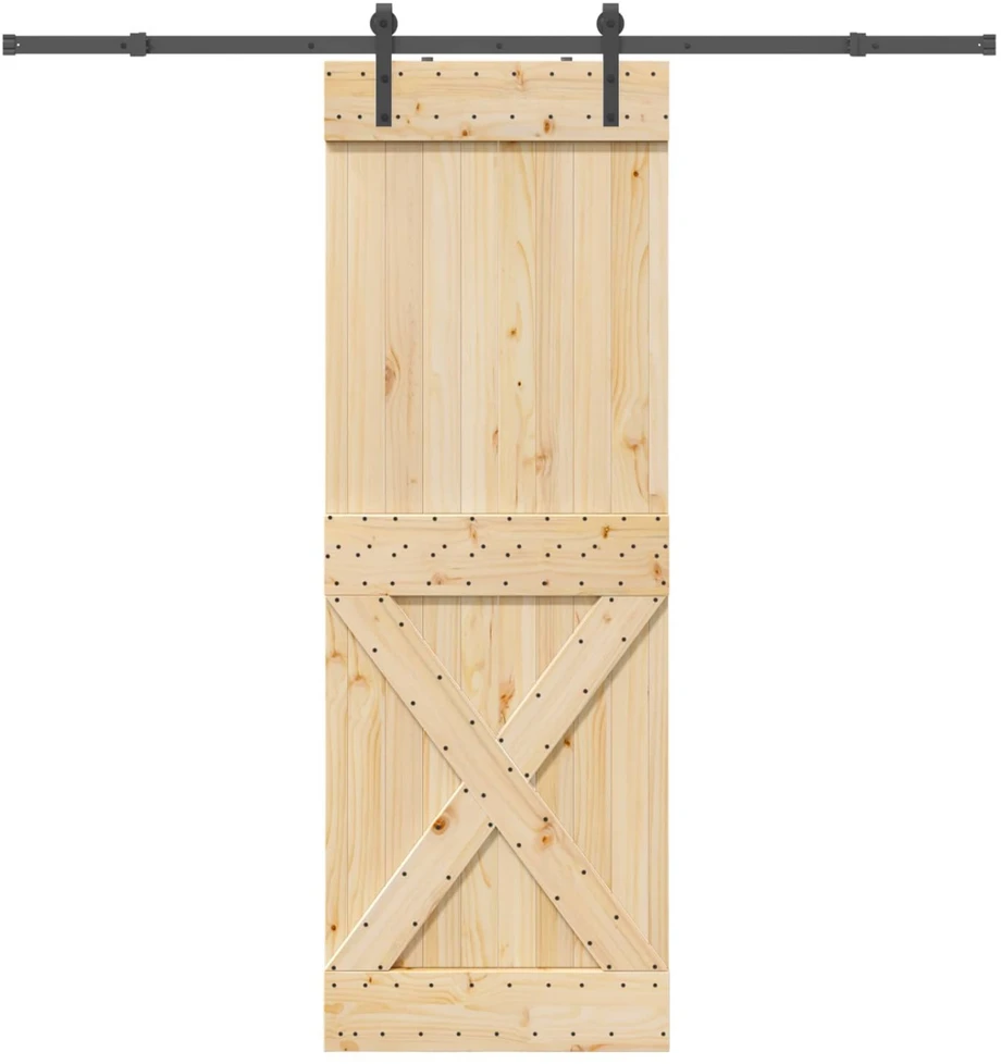 Slankios durys NARVIK 80 x 210 cm (213,5 cm) Natūrali ir juoda