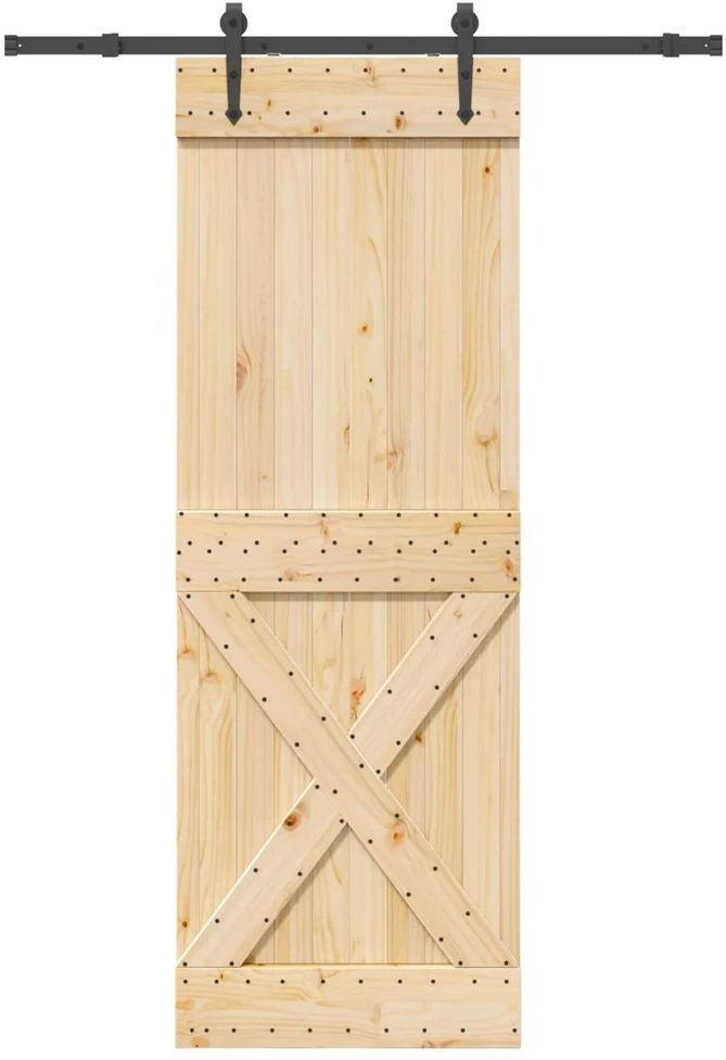 Slankios durys NARVIK Natūrali ir juoda 80 x 210 cm (152,5 cm)