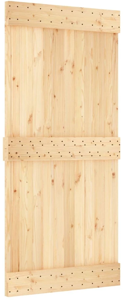 Slankios durys NARVIK Natūrali ir juoda 95 x 210 cm (213,5 cm)