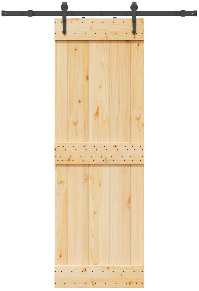 Slankios durys NARVIK Natūrali ir juoda 70 x 210 cm (152,5 cm)