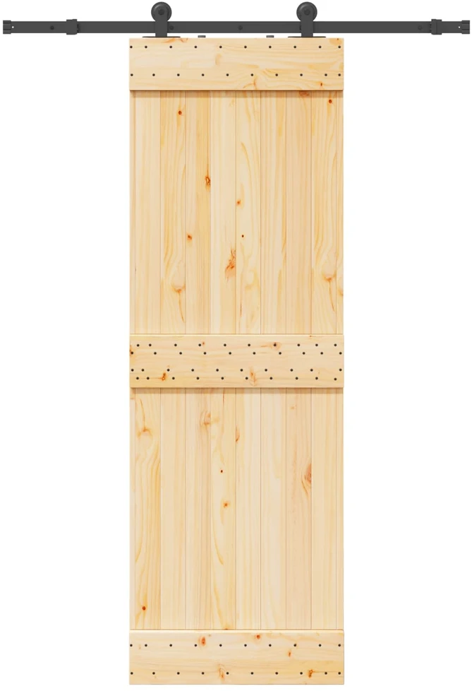 Slankios durys NARVIK Natūrali ir juoda 70 x 210 cm (152,5 cm)