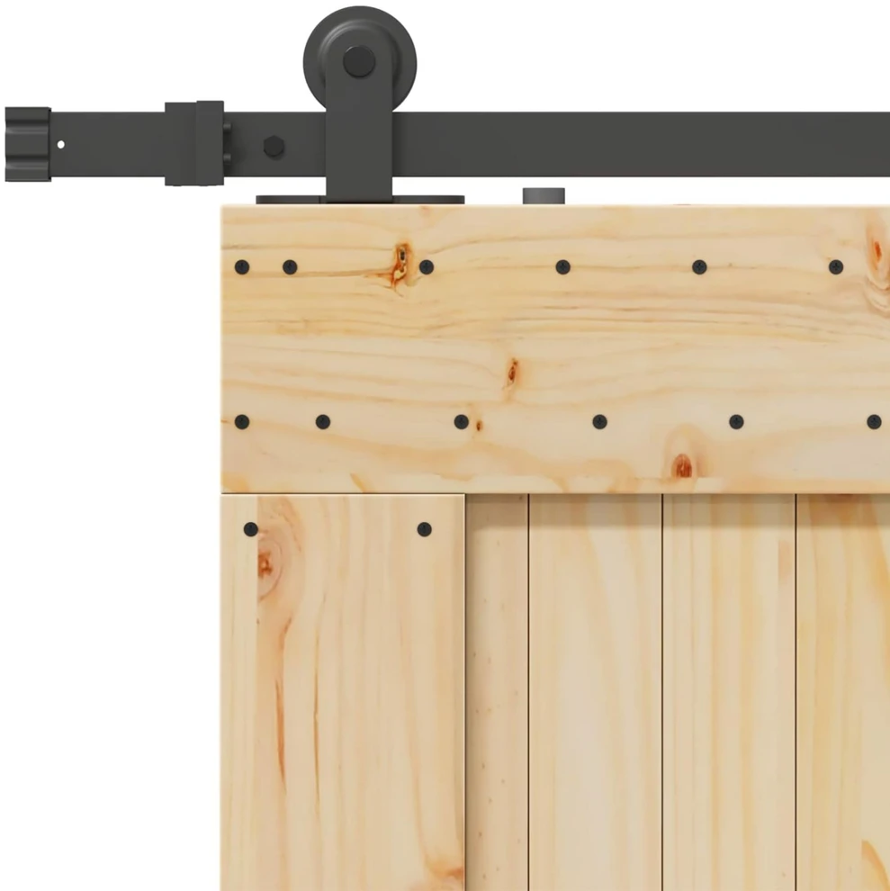 Slankios durys NARVIK Natūrali ir juoda 70 x 210 cm (213,5 cm)
