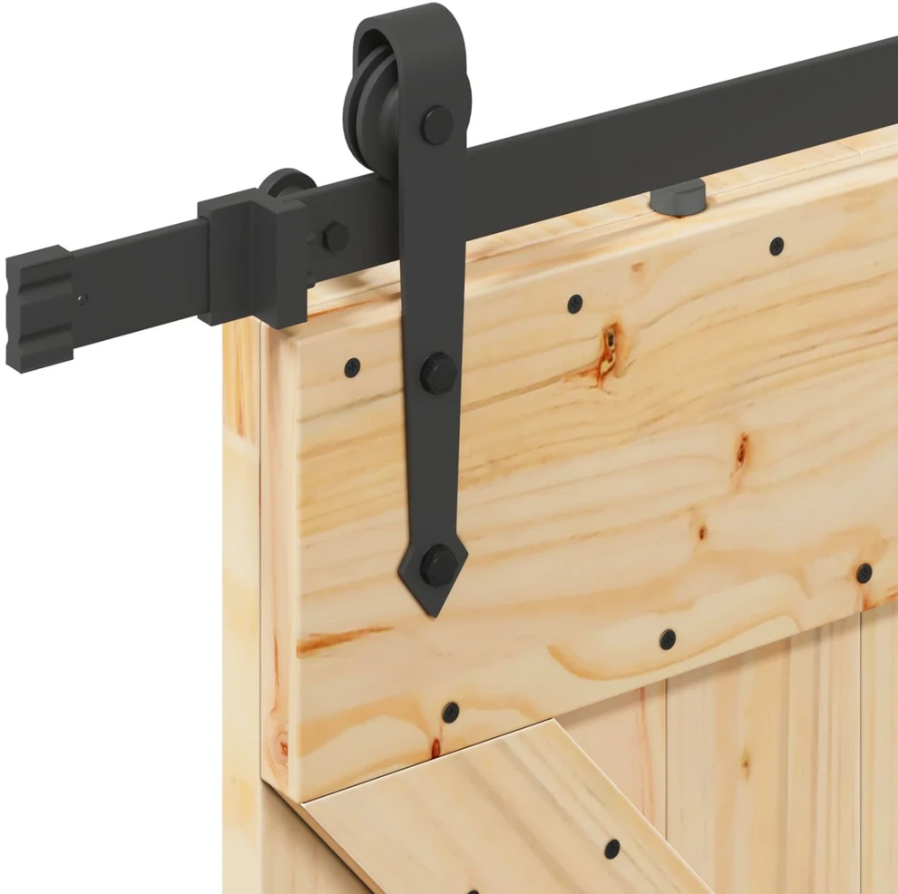Slankios durys NARVIK Natūrali ir juoda 80 x 210 cm (213,5 cm)