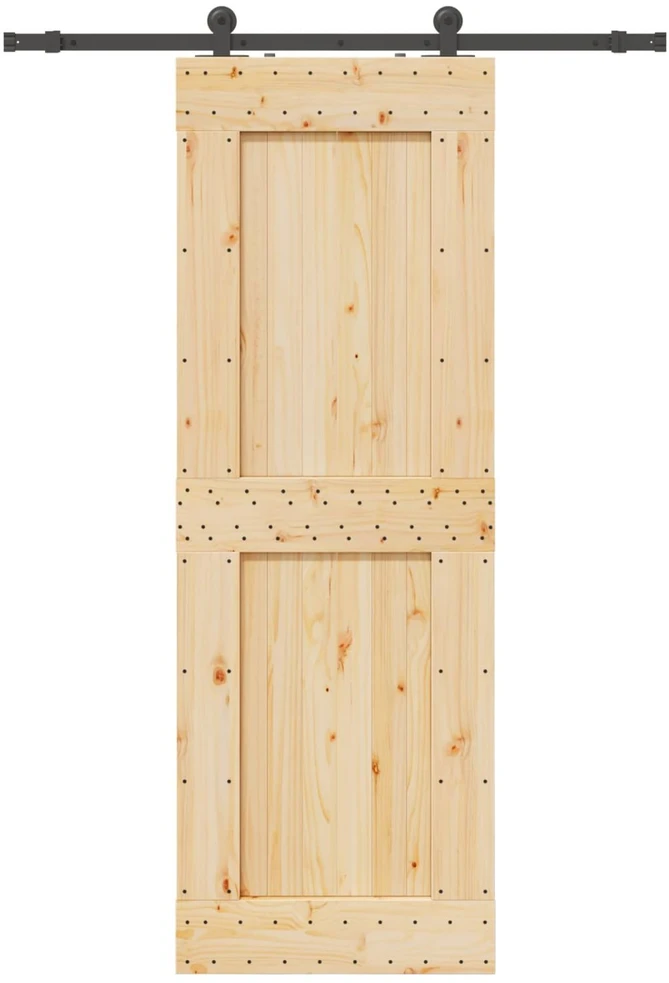 Slankios durys NARVIK Natūrali ir juoda 80 x 210 cm (152,5 cm)
