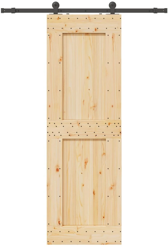 Slankios durys NARVIK Natūrali ir juoda 70 x 210 cm (152,5 cm)