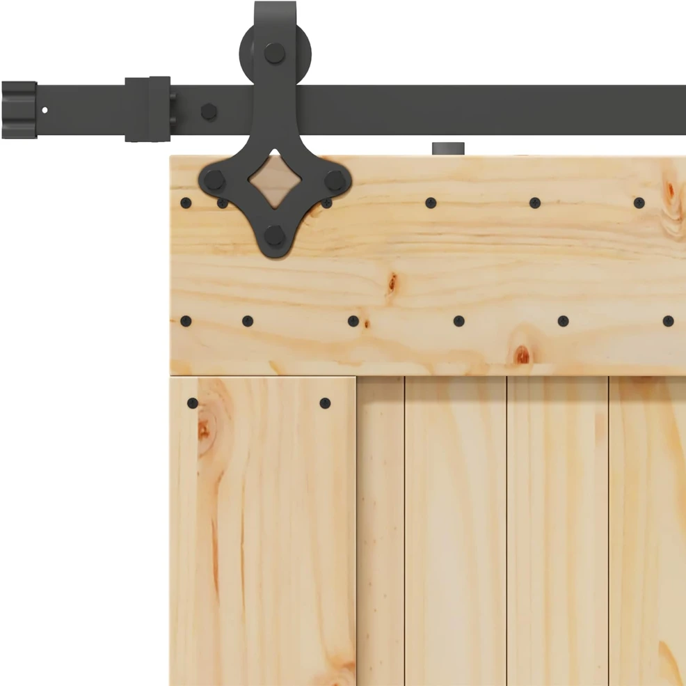 Slankios durys NARVIK Natūrali ir juoda 85 x 210 cm (213,5 cm)