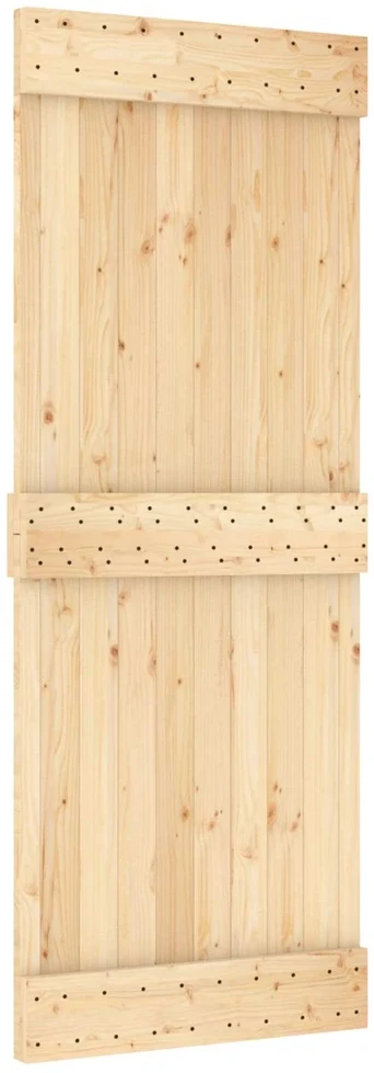 Slankios durys NARVIK Natūrali ir juoda 80 x 210 cm (213,5 cm)