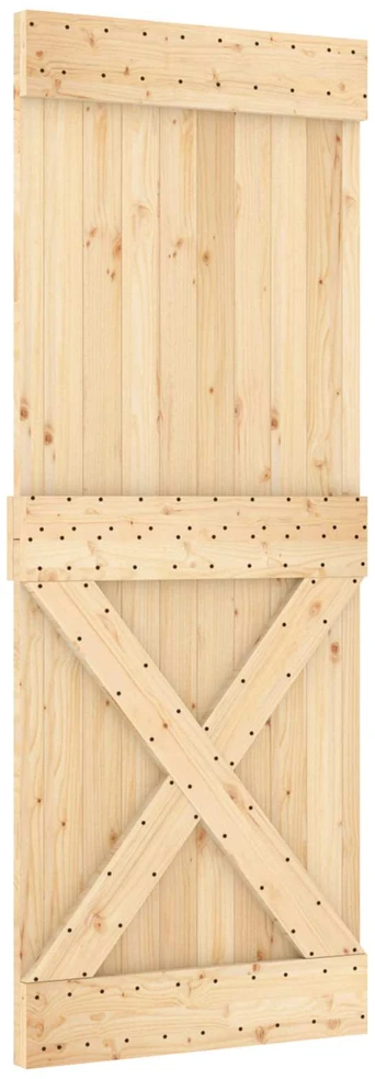 Slankios durys NARVIK Natūrali ir juoda 80 x 210 cm (152,5 cm)