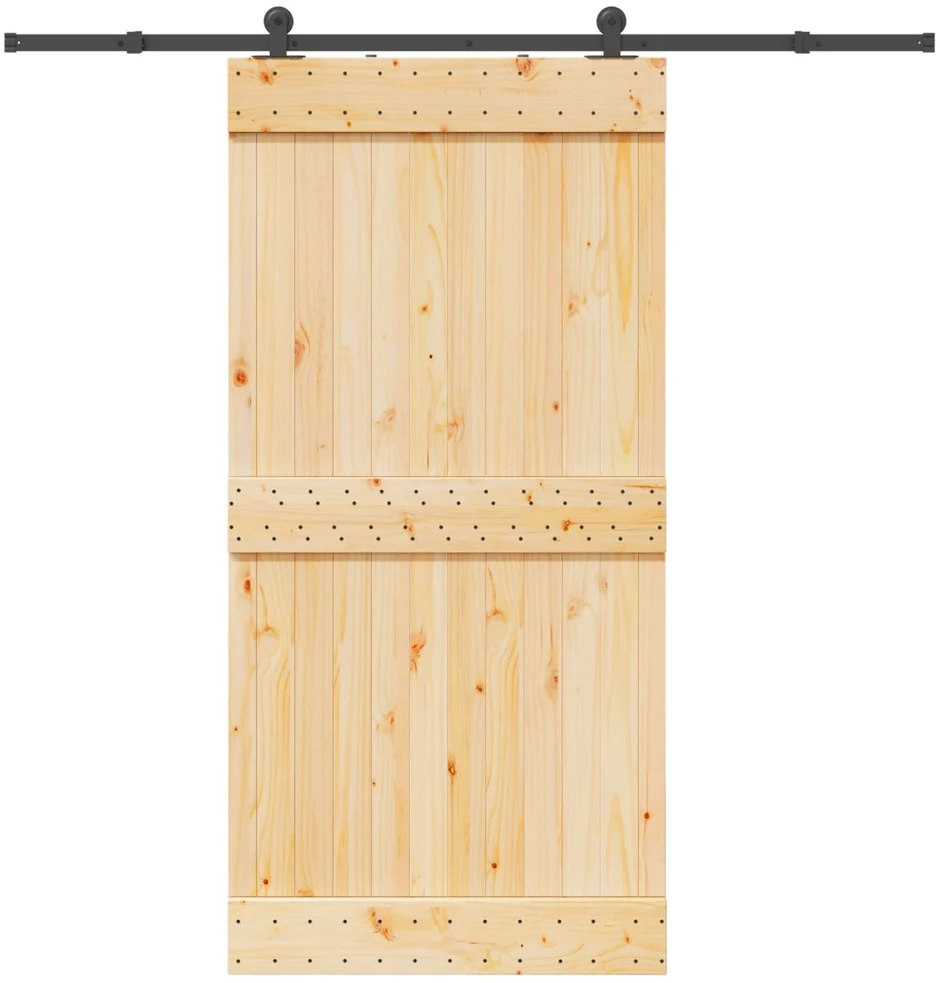 Slankios durys NARVIK Natūrali ir juoda 100 x 210 cm (213,5 cm)
