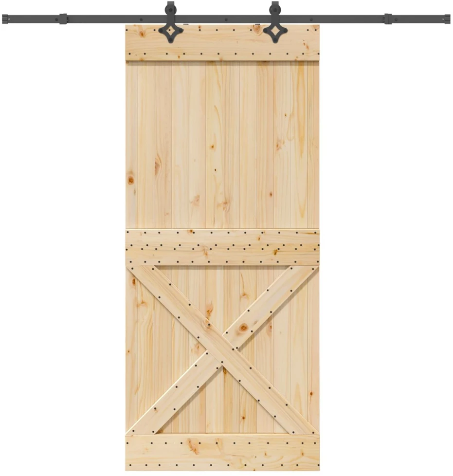 Slankios durys NARVIK Natūrali ir juoda 100 x 210 cm (213,5 cm)