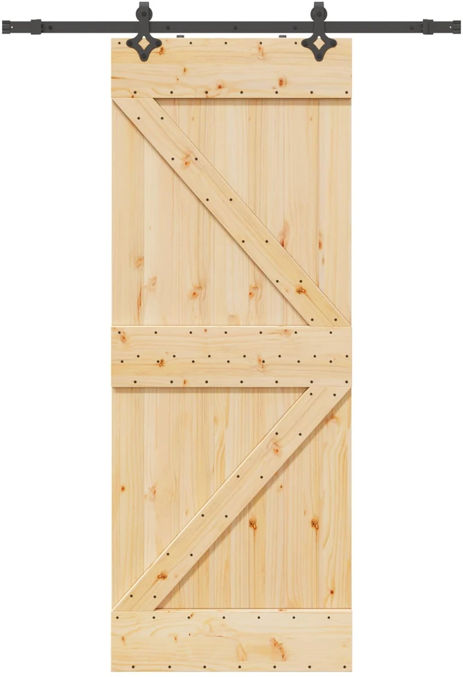 Slankios durys NARVIK Natūrali ir juoda 80 x 210 cm (152,5 cm)