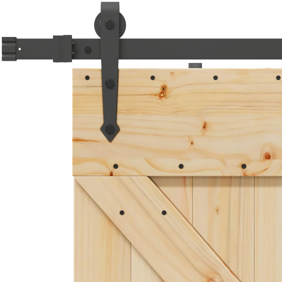 Slankios durys NARVIK Natūrali ir juoda 80 x 210 cm (152,5 cm)