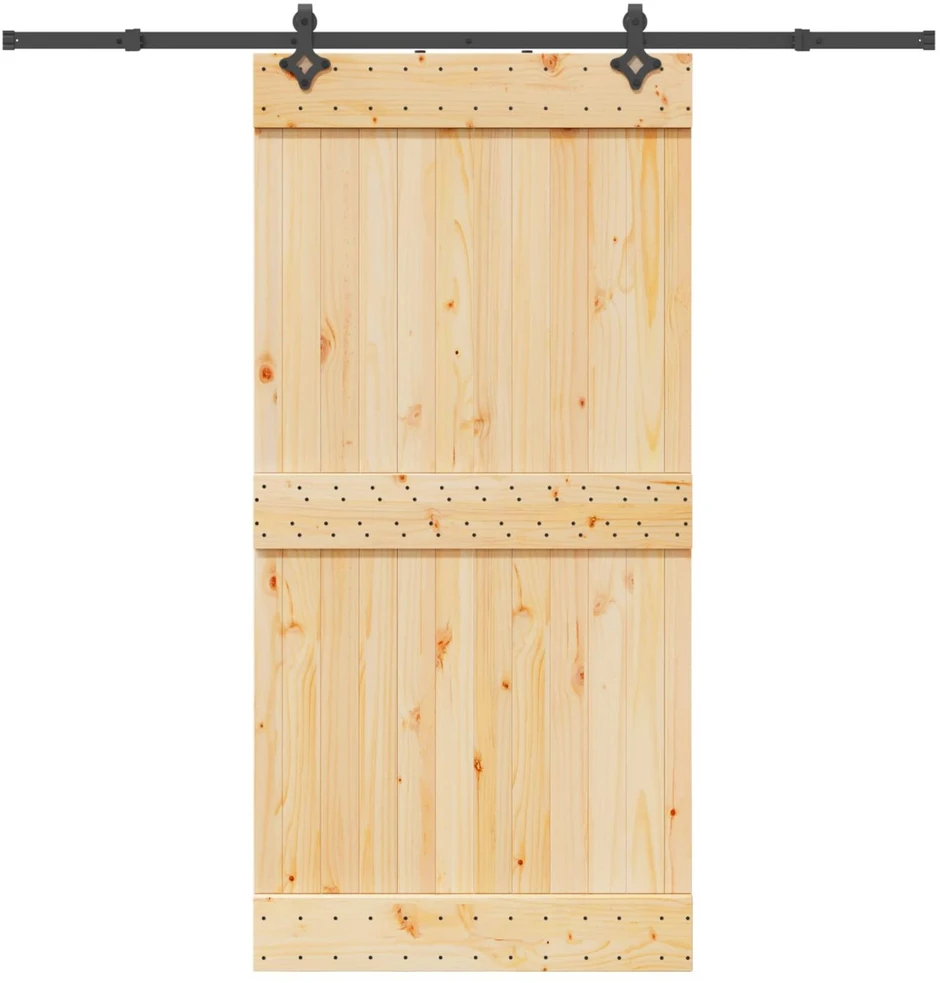 Slankios durys NARVIK Natūrali ir juoda 100 x 210 cm (213,5 cm)