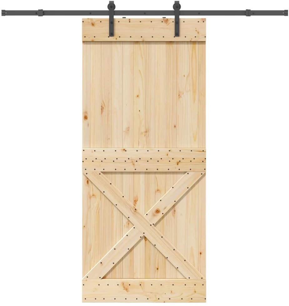 Slankios durys NARVIK 100 x 210 cm (213,5 cm) Natūrali ir juoda
