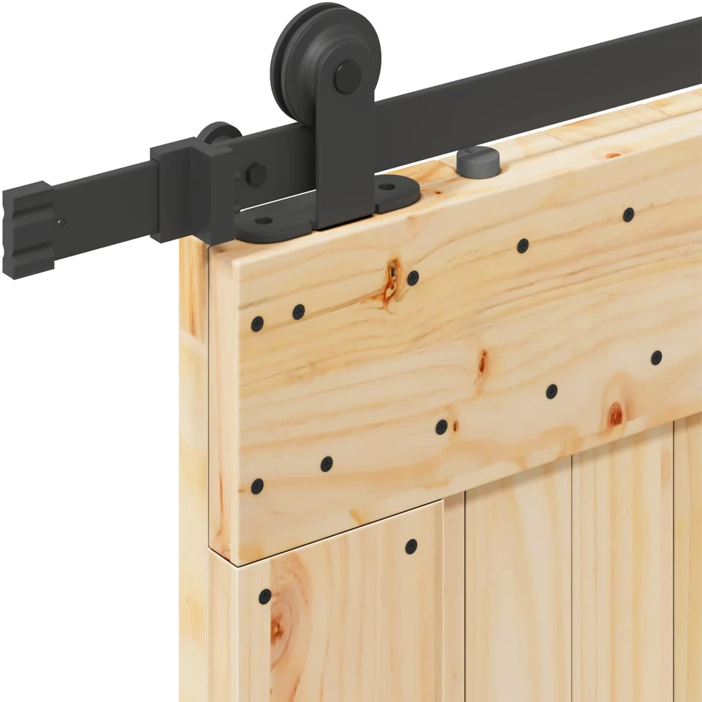 Slankios durys NARVIK Natūrali ir juoda 100 x 210 cm (213,5 cm)