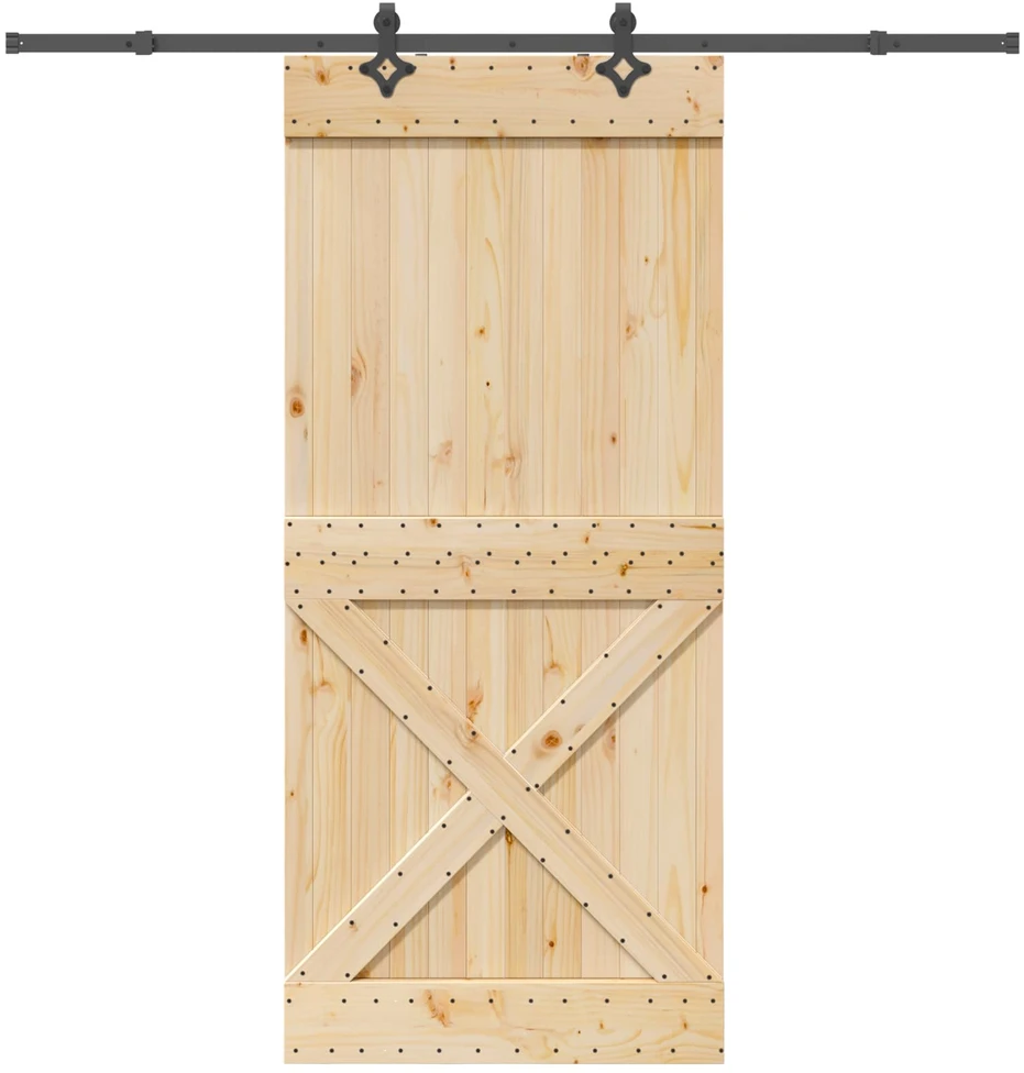 Slankios durys NARVIK Natūrali ir juoda 100 x 210 cm (213,5 cm)