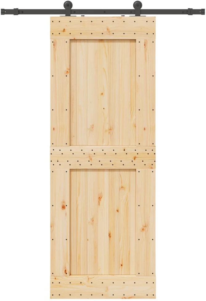 Slankios durys NARVIK Natūrali ir juoda 85 x 210 cm (152,5 cm)