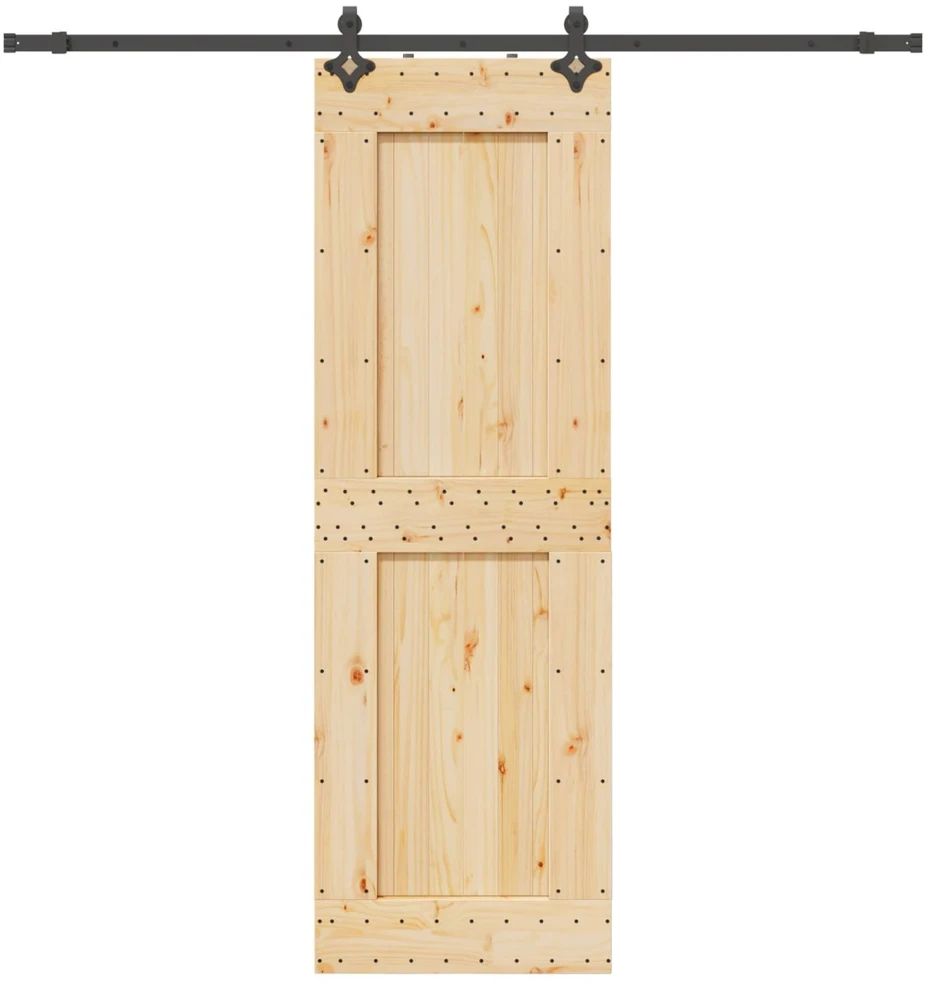 Slankios durys NARVIK Natūrali ir juoda 70 x 210 cm (213,5 cm)