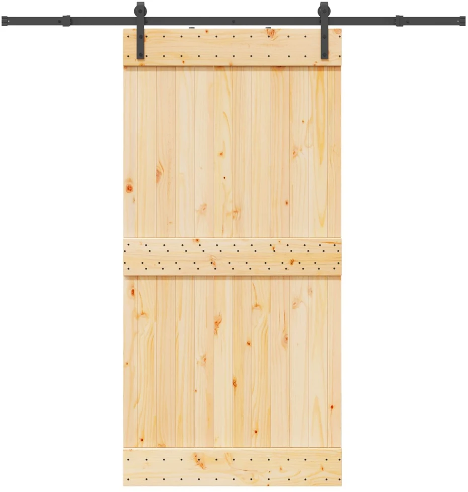 Slankios durys NARVIK Natūrali ir juoda 100 x 210 cm (213,5 cm)