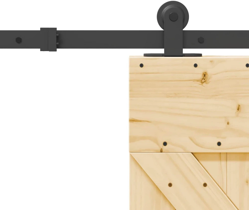 Slankios durys NARVIK Natūrali ir juoda 85 x 210 cm (213,5 cm)