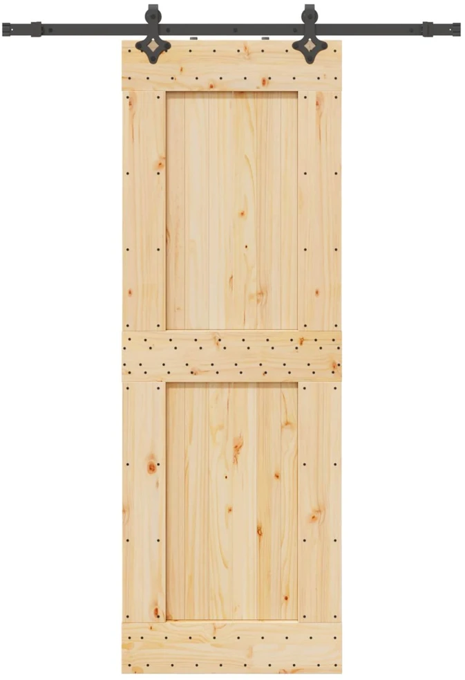 Slankios durys NARVIK Natūrali ir juoda 80 x 210 cm (152,5 cm)