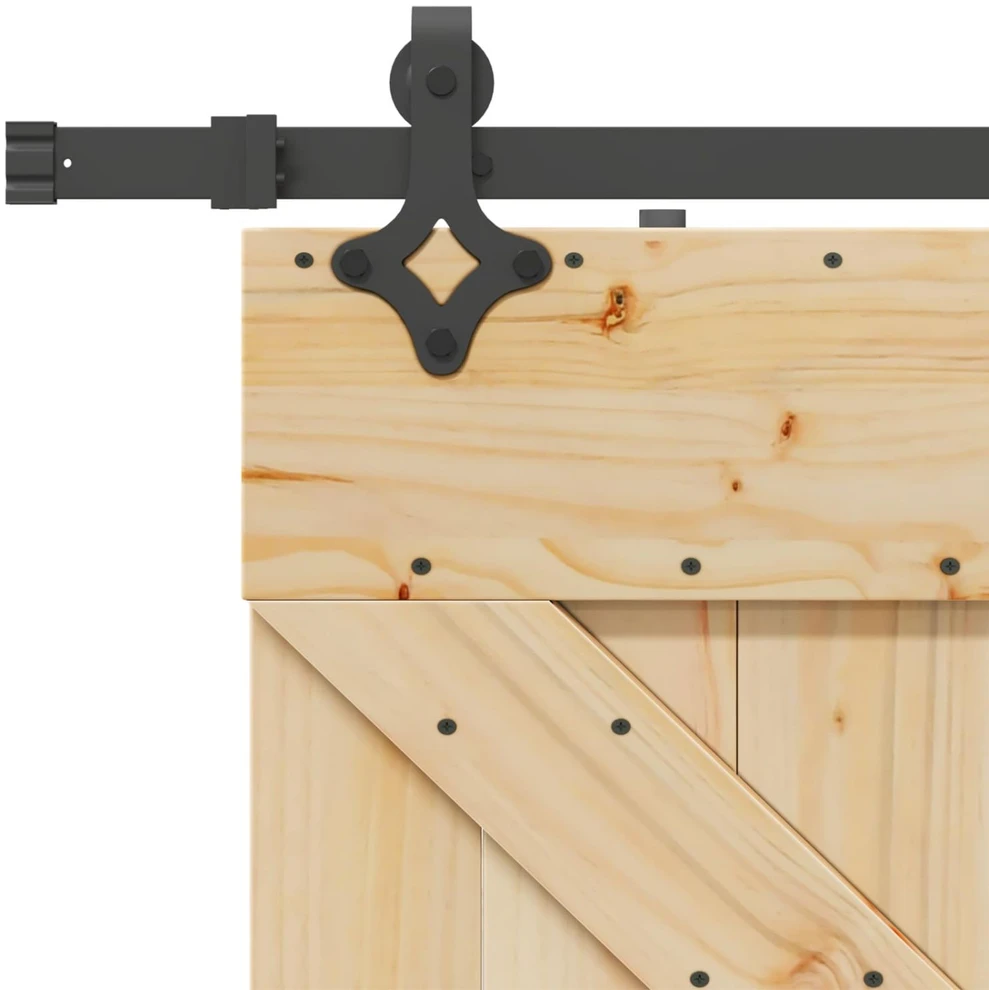 Slankios durys NARVIK Natūrali ir juoda 100 x 210 cm (213,5 cm)