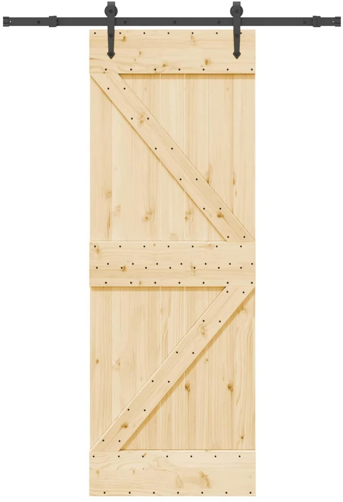 Slankios durys NARVIK Natūrali ir juoda 70 x 210 cm (152,5 cm)