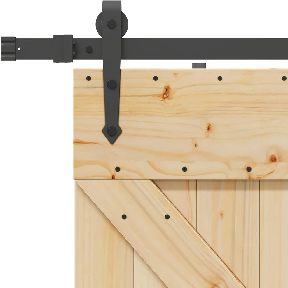 Slankios durys NARVIK Natūrali ir juoda 80 x 210 cm (213,5 cm)