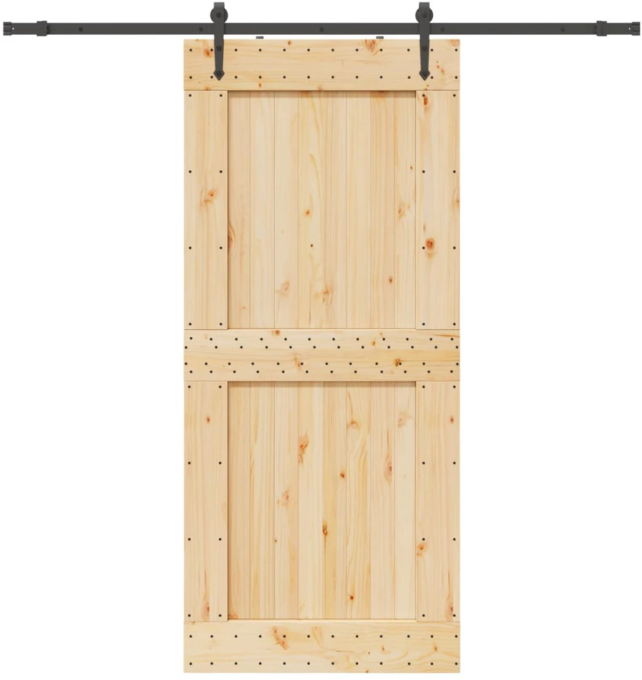 Slankios durys NARVIK Natūrali ir juoda 100 x 210 cm (213,5 cm)