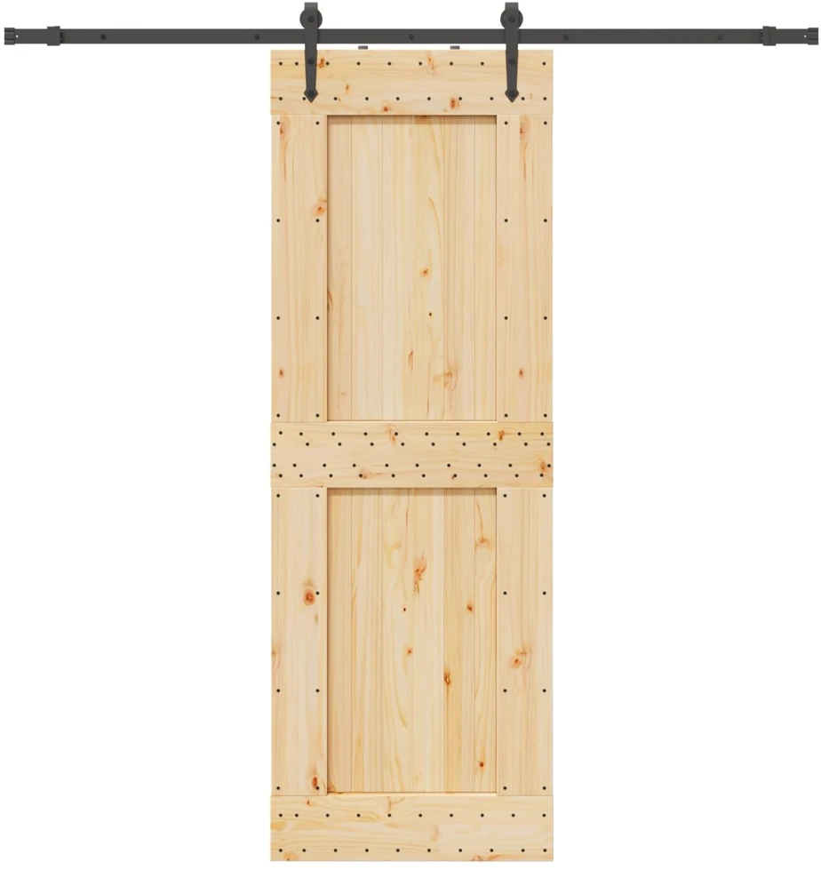 Slankios durys NARVIK Natūrali ir juoda 80 x 210 cm (213,5 cm)