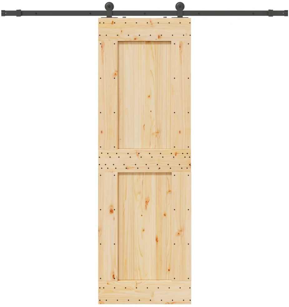 Slankios durys NARVIK Natūrali ir juoda 70 x 210 cm (213,5 cm)