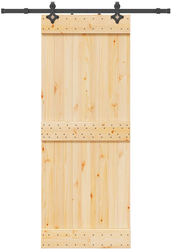 Slankios durys NARVIK Natūrali ir juoda 80 x 210 cm (152,5 cm)