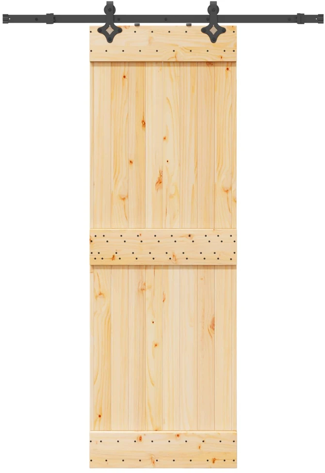 Slankios durys NARVIK Natūrali ir juoda 70 x 210 cm (152,5 cm)