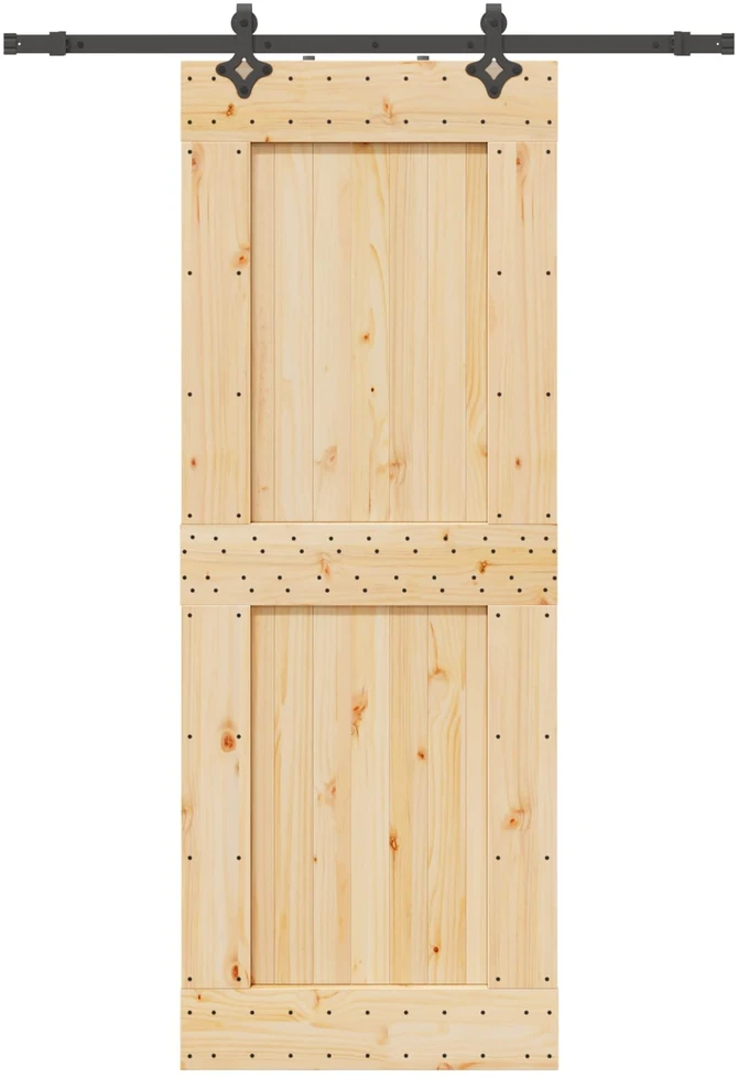 Slankios durys NARVIK Natūrali ir juoda 85 x 210 cm (152,5 cm)
