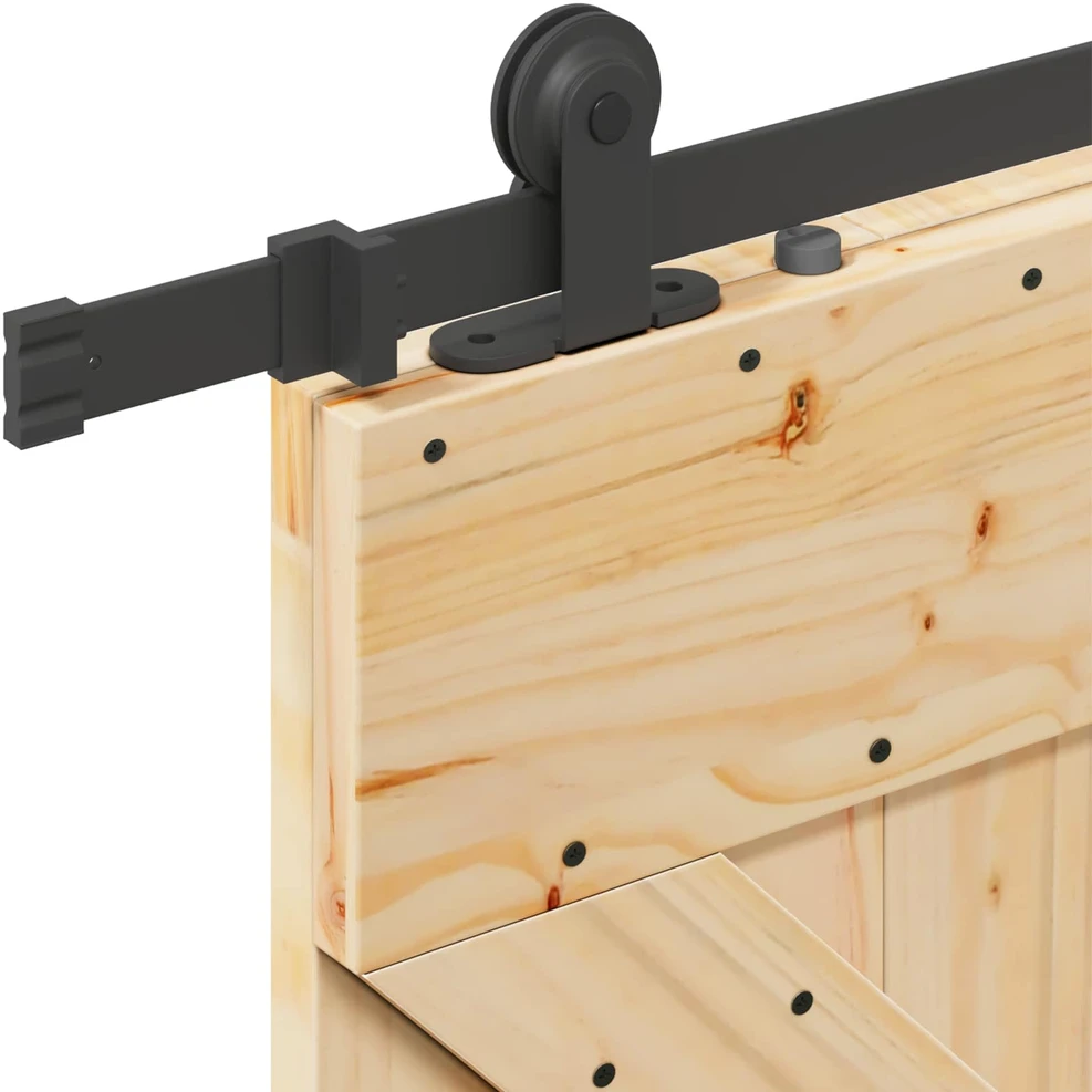 Slankios durys NARVIK Natūrali ir juoda 100 x 210 cm (213,5 cm)