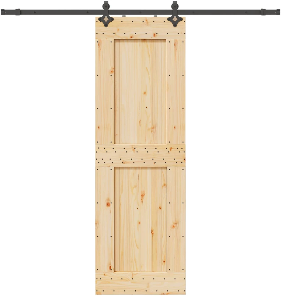 Slankios durys NARVIK Natūrali ir juoda 70 x 210 cm (213,5 cm)