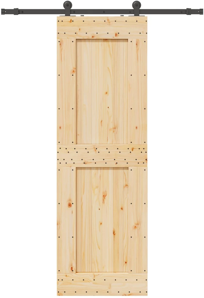 Slankios durys NARVIK Natūrali ir juoda 70 x 210 cm (152,5 cm)