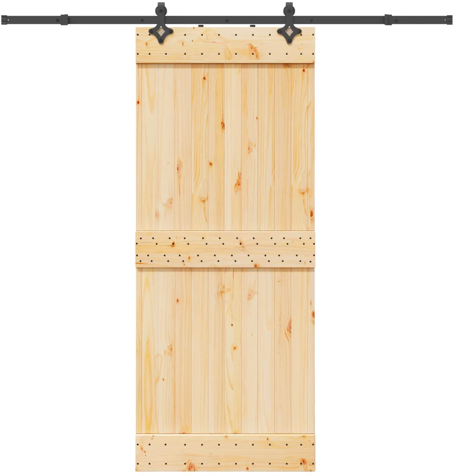 Slankios durys NARVIK Natūrali ir juoda 85 x 210 cm (213,5 cm)
