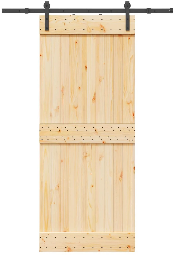 Slankios durys NARVIK Natūrali ir juoda 85 x 210 cm (152,5 cm)