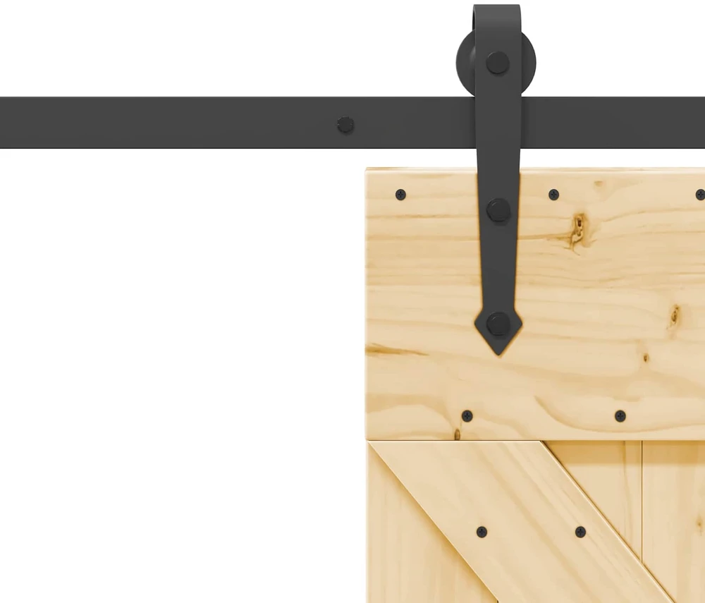 Slankios durys NARVIK Natūrali ir juoda 70 x 210 cm (213,5 cm)
