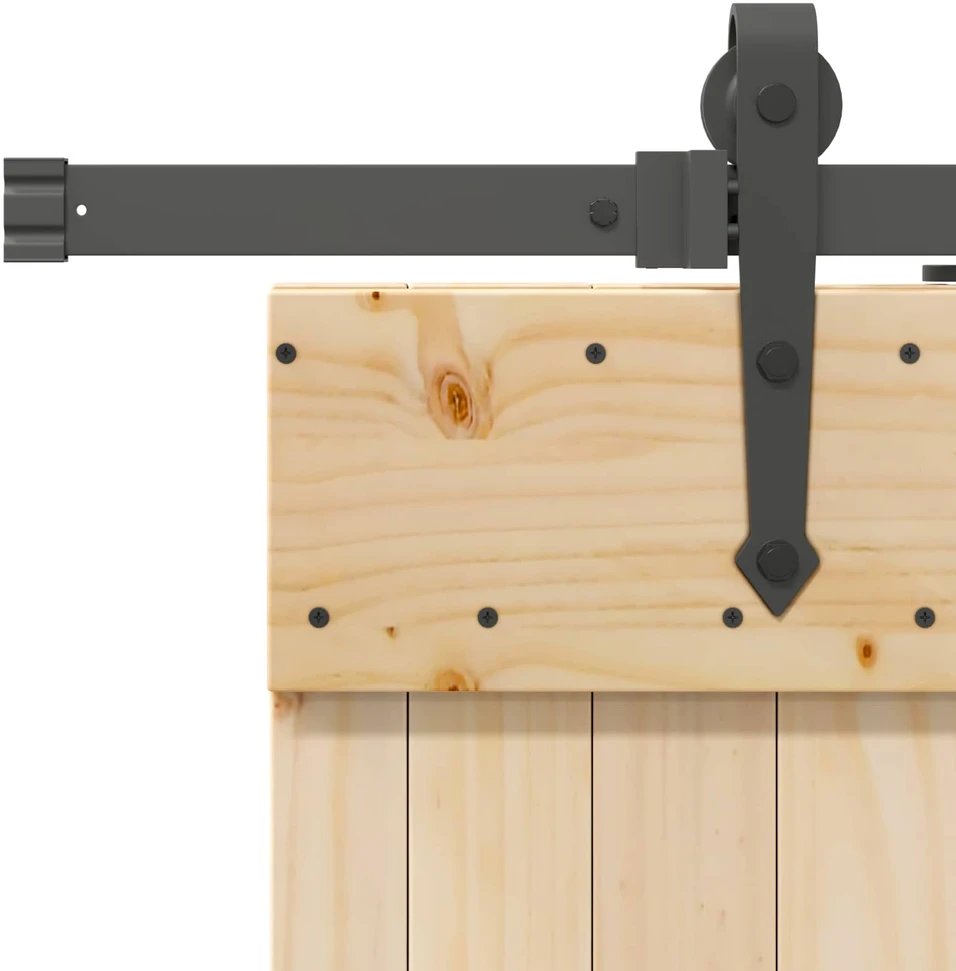 Slankios durys NARVIK Natūrali ir juoda 90 x 210 cm (213,5 cm)